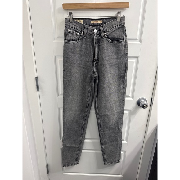 Levi's Denim - Levis 80s Mom Jeans Gray Acid Wash High Waisted Tapered Denim Size 24